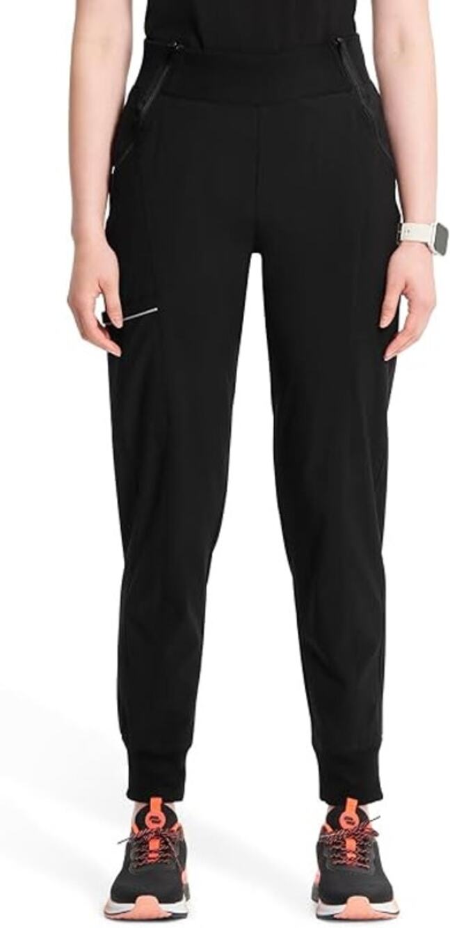 NEW Cherokee Infinity Scrub Jogger Pants Women's Black Mid Rise 5 Pockets L